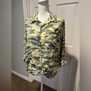 Calvin Klein Jeans Camo tie front top
